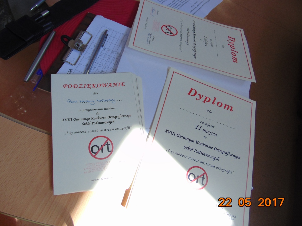 XVIII Gminny Konkurs Ortograficzny Szk� Podstawowych
