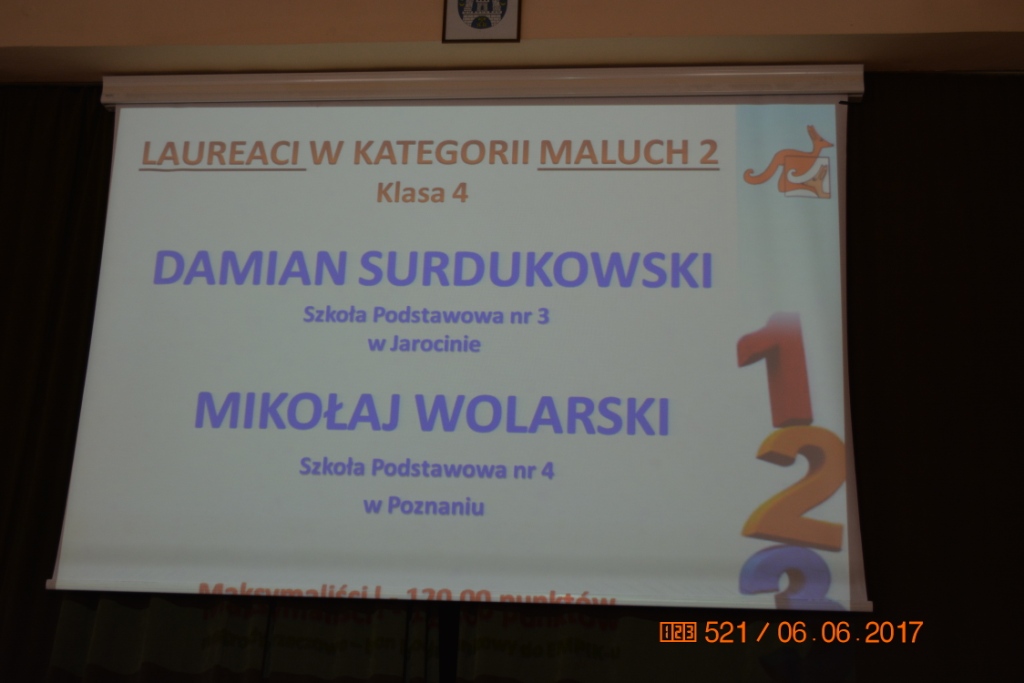 Laureat Konkursu Kangur Matematyczny 2017